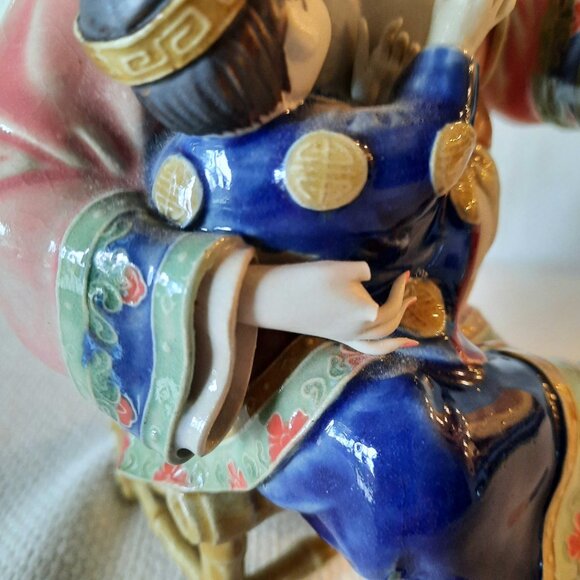 Antique Chinese Porcelain Figurine of Mother and Baby, 9.5" Tall - Picture 10 of 10